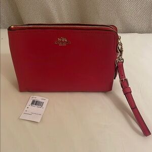 Coach Loganberry Leather Wristlet Clutch – Gold Hardware, NWT